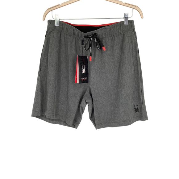 Spyder Mens Large Gray Active ProWeb 8” Shorts Athletic Workout Training K5-7 - Picture 1 of 6